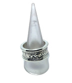 Men's Silver Ring – Chunky Sterling Silver Band with Oxidised Detail