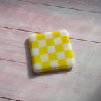 10cm Chequered White/Colour Coaster - Bullseye Collection