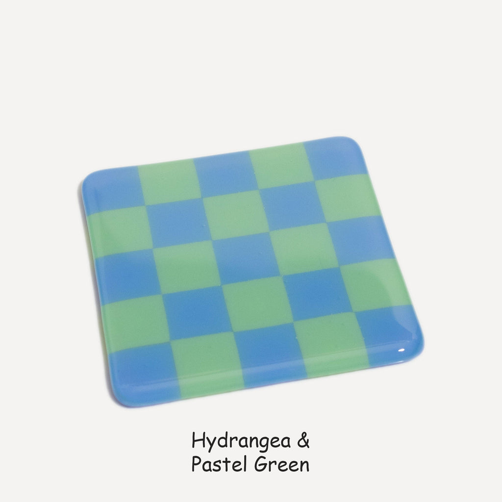 10cm Chequered Dual Colour Coaster - Oceanside Collection