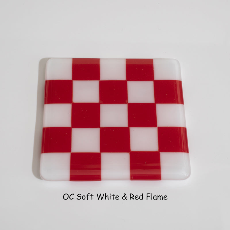 10cm Chequered Soft White/Colour Coaster - Oceanside Collection