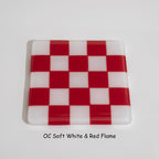 10cm Chequered Soft White/Colour Coaster - Oceanside Collection
