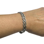 Mens Silver Bracelet – Handcrafted Double Anchor Chain Design by Tg-Jewellery By Tamara Gervasio (men-s-double-anchor-chain-bracelet-with-t-bar-clasp-sterling-silver-925)