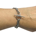Mens Silver Bracelet – Handcrafted Double Anchor Chain Design by Tg-Jewellery By Tamara Gervasio (men-s-double-anchor-chain-bracelet-with-t-bar-clasp-sterling-silver-925)