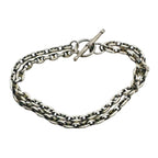 Mens Silver Bracelet – Handcrafted Double Anchor Chain Design by Tg-Jewellery By Tamara Gervasio (men-s-double-anchor-chain-bracelet-with-t-bar-clasp-sterling-silver-925)