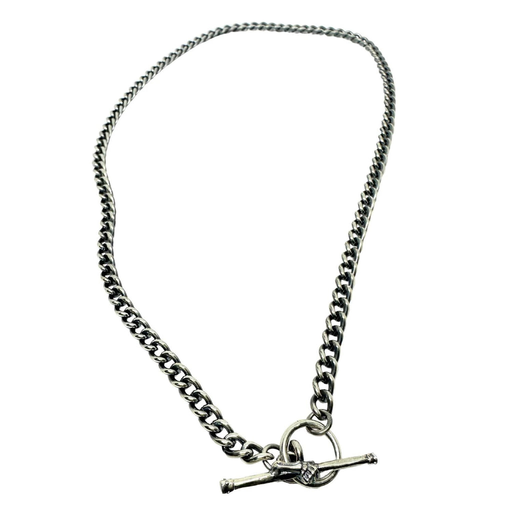 Sterling Silver Necklace – Bold Skeleton T-Bar Design by Tg-Jewellery By Tamara Gervasio (skeleton-t-bar-curb-chain-necklace-in-sterling-silver-925-50-5cm)