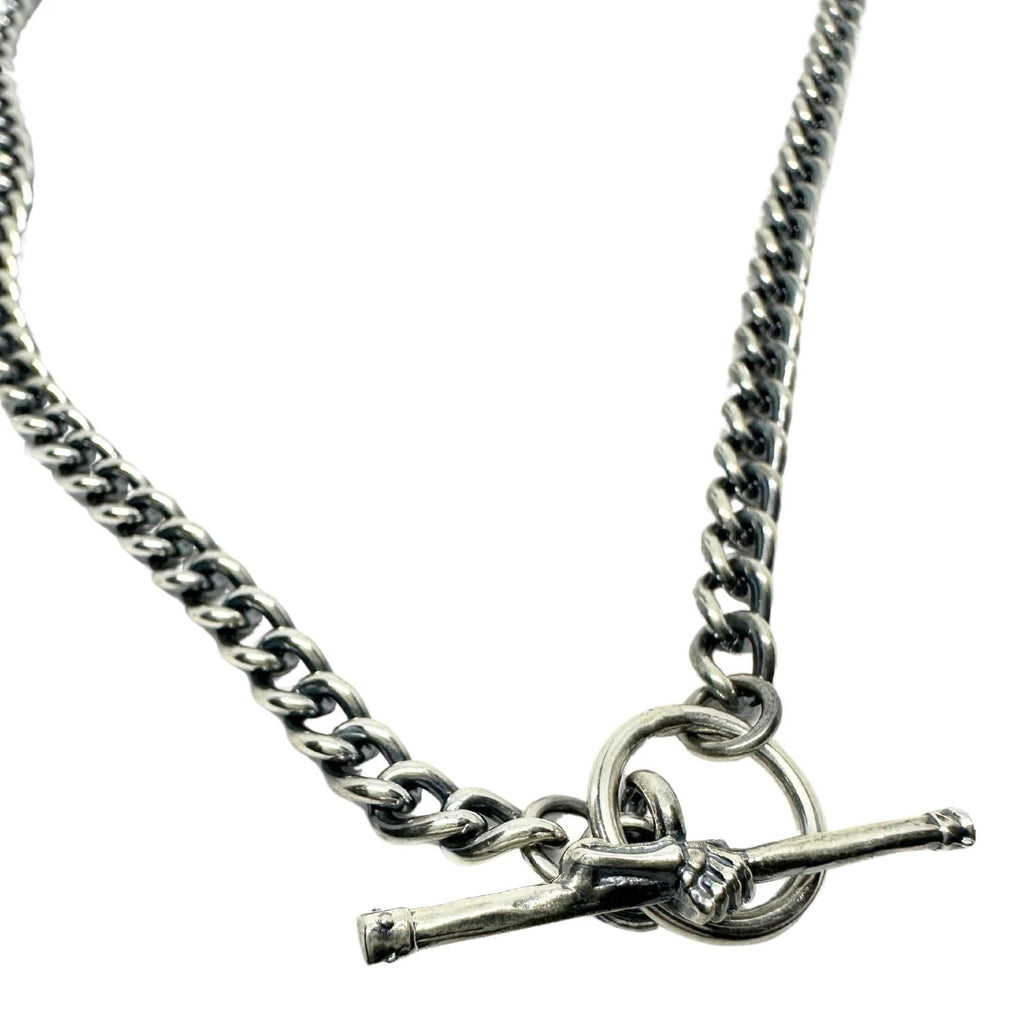 Sterling Silver Necklace – Bold Skeleton T-Bar Design by Tg-Jewellery By Tamara Gervasio (skeleton-t-bar-curb-chain-necklace-in-sterling-silver-925-50-5cm)