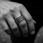 Sterling Silver Men's Ring – Bold Crocodile Texture Design
