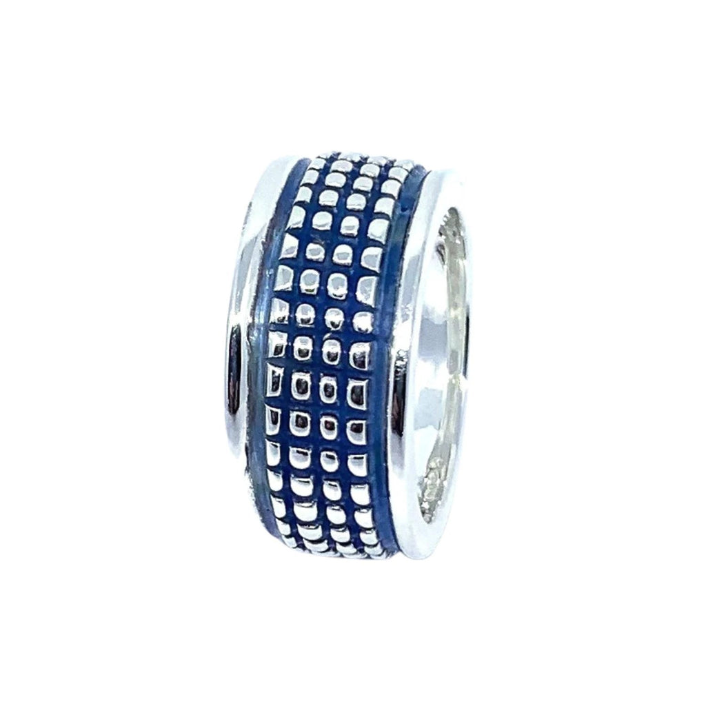 Men's Sterling Silver Ring - Bold Crocodile Design with Blue Enamel by Tg-Jewellery By Tamara Gervasio (crocodile-mens-ring-sterling-silver-925-with-blue-ceramic-enamel)