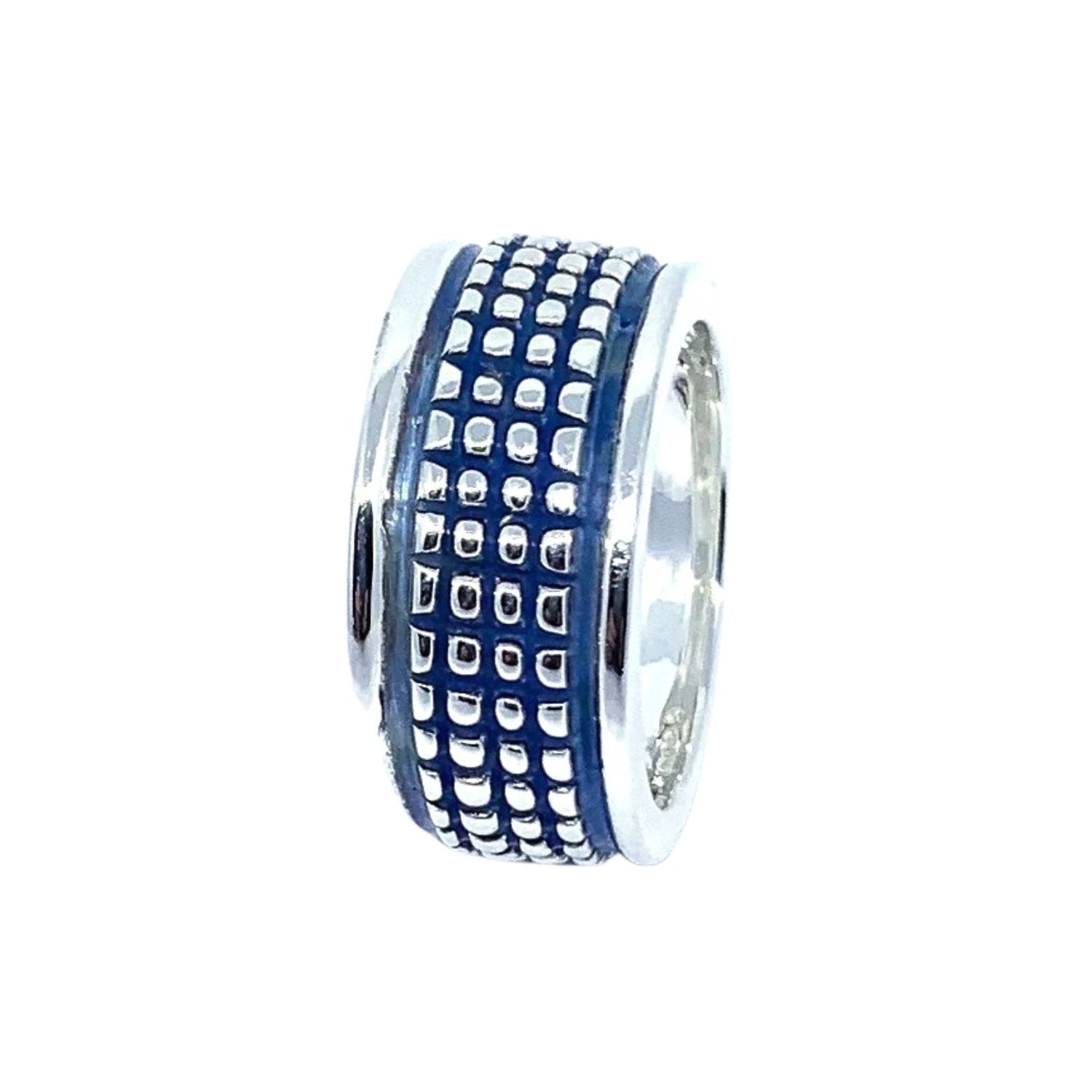 Men's Sterling Silver Ring - Bold Crocodile Design with Blue Enamel by Tg-Jewellery By Tamara Gervasio (crocodile-mens-ring-sterling-silver-925-with-blue-ceramic-enamel)