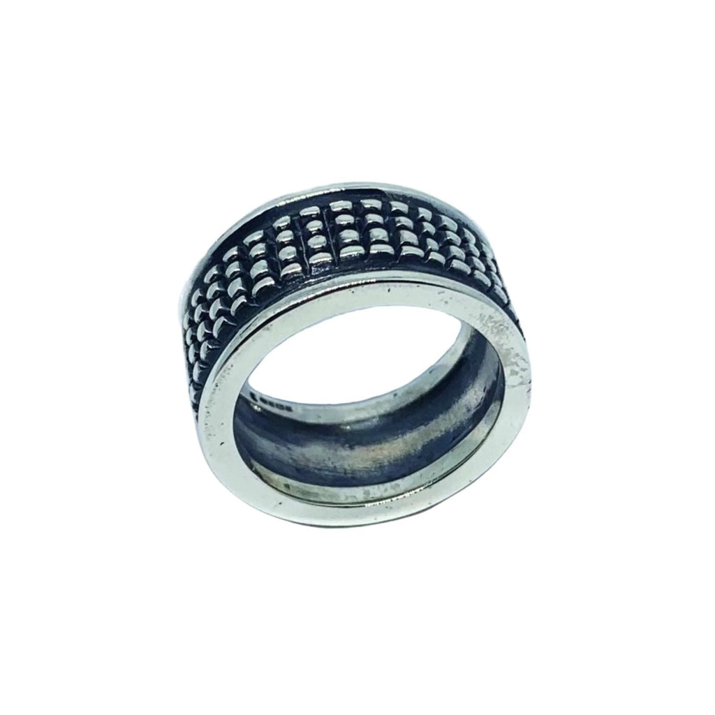 Sterling Silver Men's Ring – Bold Crocodile Texture Design