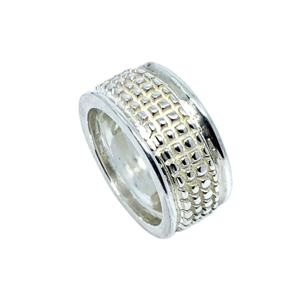 Sterling Silver Men's Ring – Bold Crocodile Texture Design