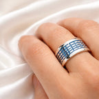 Sterling Silver Crocodile Ring – Striking Statement Piece by Tg-Jewellery By Tamara Gervasio (crocodile-ring-sterling-silver-with-blue-ceramic-enamel)