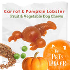 Natural Dog Chews - Carrot & Pumpkin Lobster Shape, Grain-Free by The Pets Larder (carrot-pumpkin-lobster-chew-for-dogs)