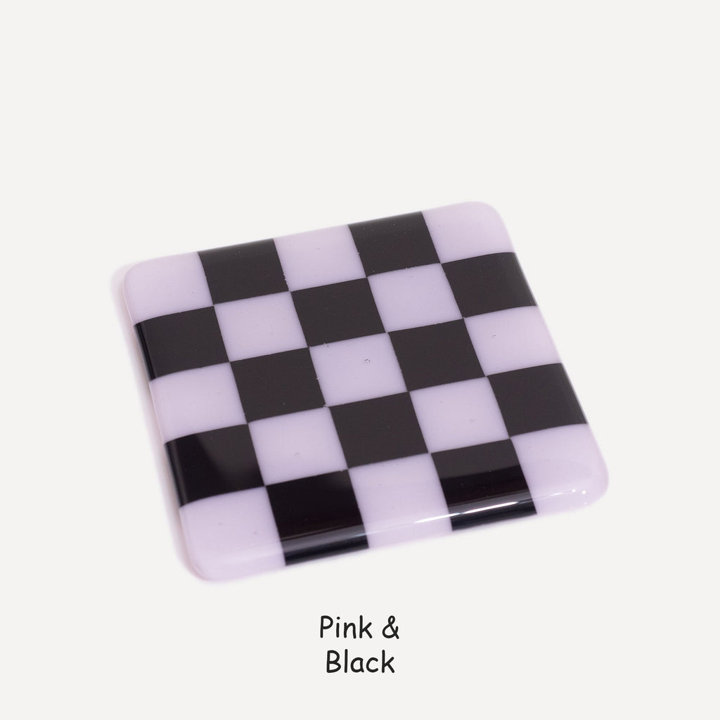 10cm Chequered Dual Colour Coaster - Oceanside Collection