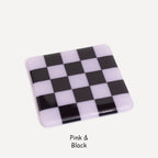 10cm Chequered Dual Colour Coaster - Oceanside Collection