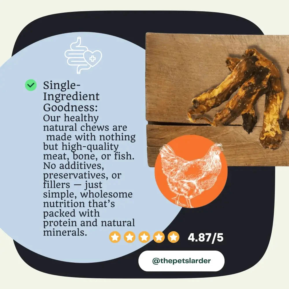 Chicken Neck Dog Chews – Natural Training Treats 1kg by The Pets Larder (chicken-neck-natural-meat-chew-for-dogs)