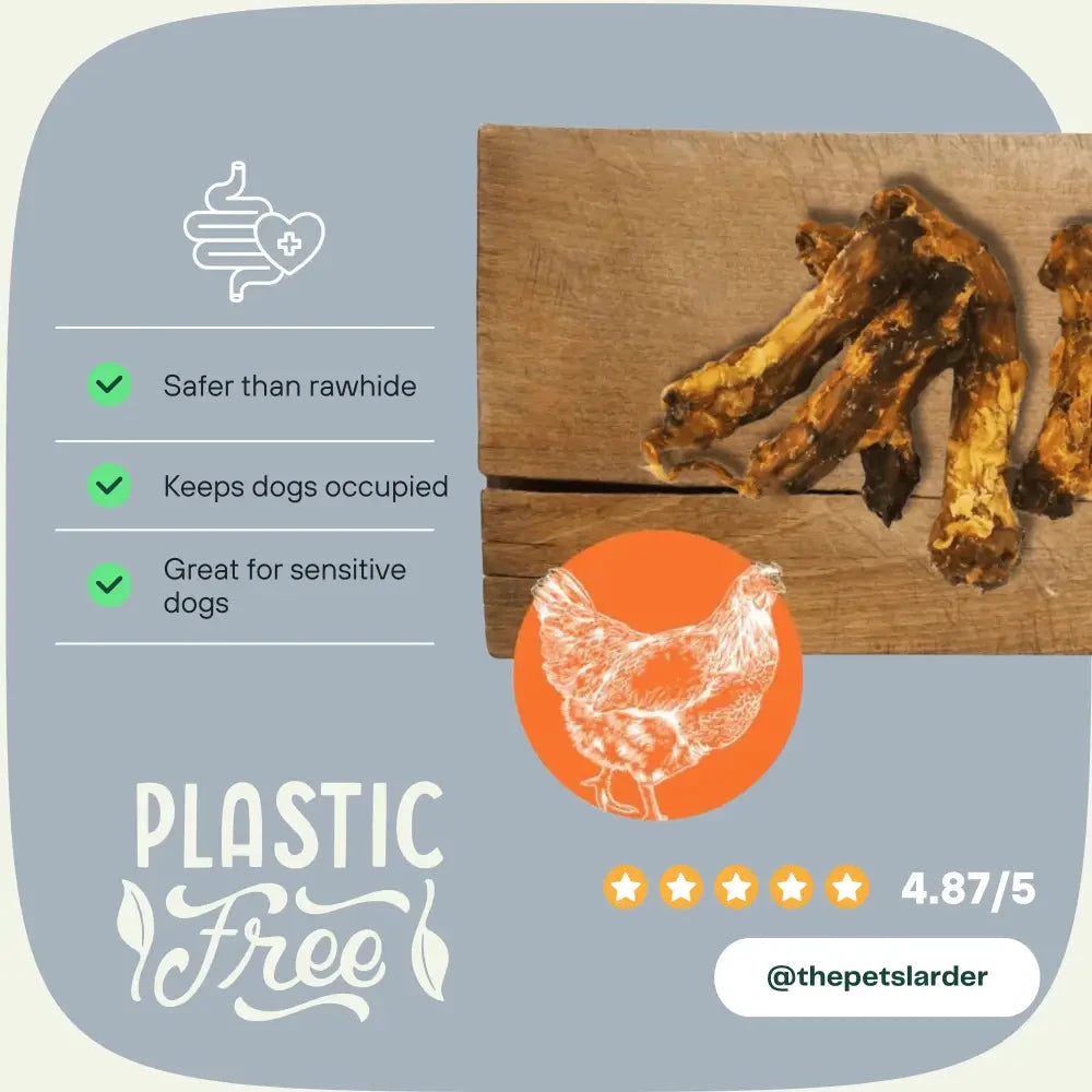 Chicken Neck Dog Chews – Natural Training Treats 1kg by The Pets Larder (chicken-neck-natural-meat-chew-for-dogs)