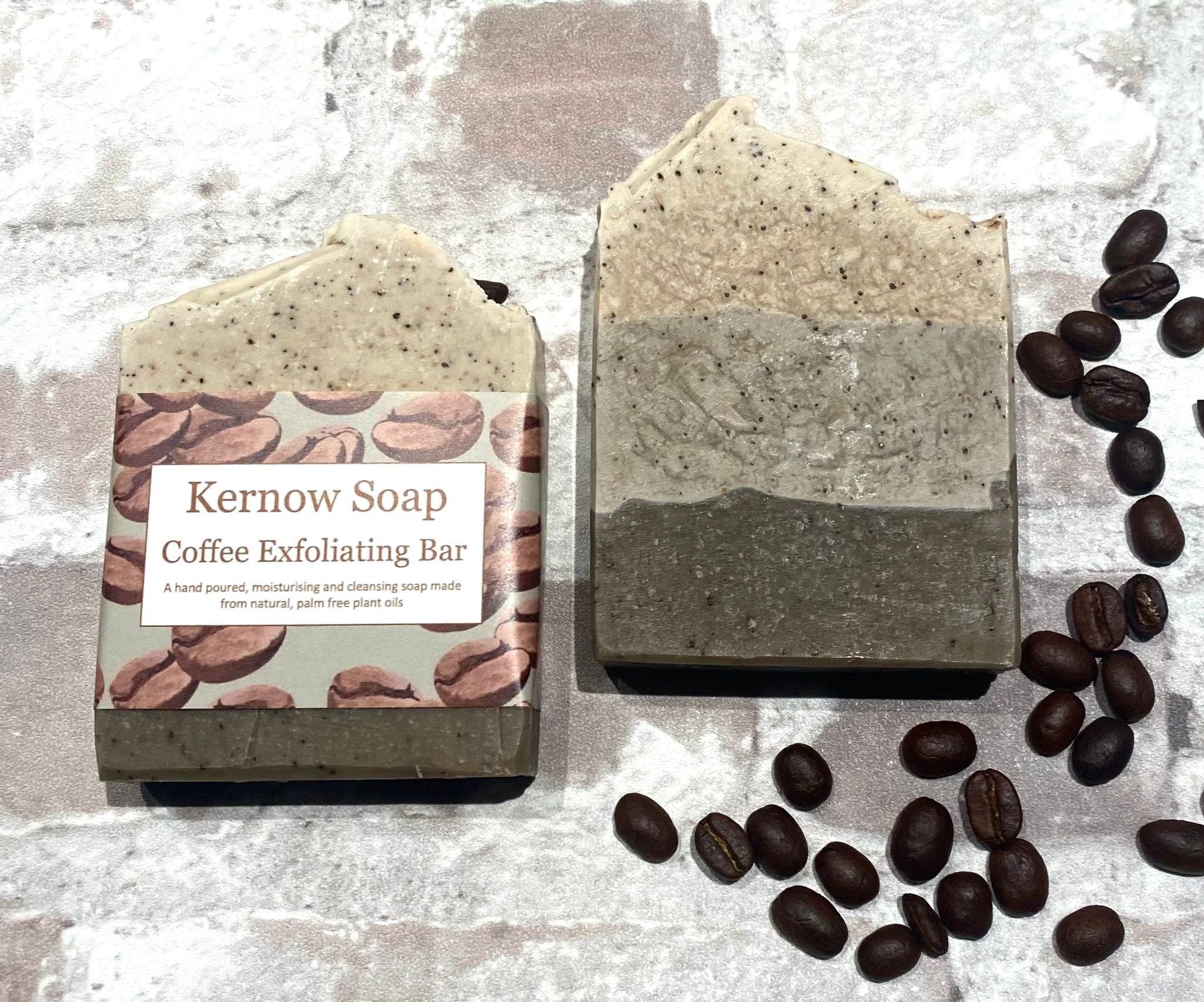 Coffee Exfoliating Soap – Handmade with Cornish Coffee (100g) by Kernow Soap (coffee-exfoliating-scrub-soap)
