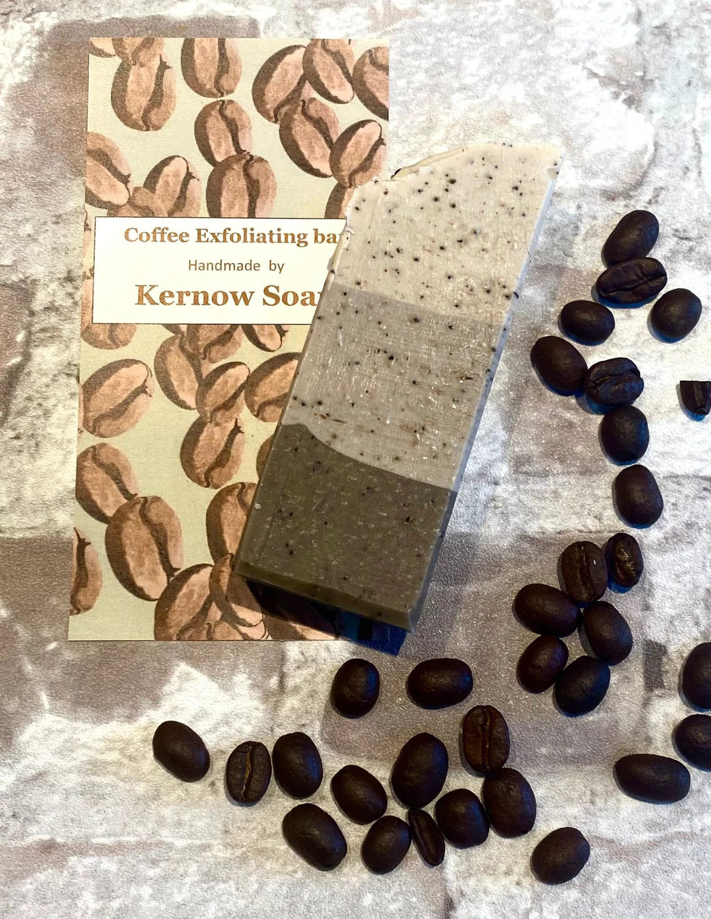 Coffee Exfoliating Soap – Handmade with Cornish Coffee (100g) by Kernow Soap (coffee-exfoliating-scrub-soap)