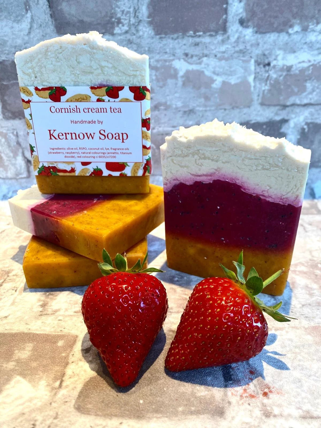 Handmade Soap - Cornish Cream Tea with Shea Butter & Poppy Seeds by Kernow Soap (cornish-cream-tea-soap)