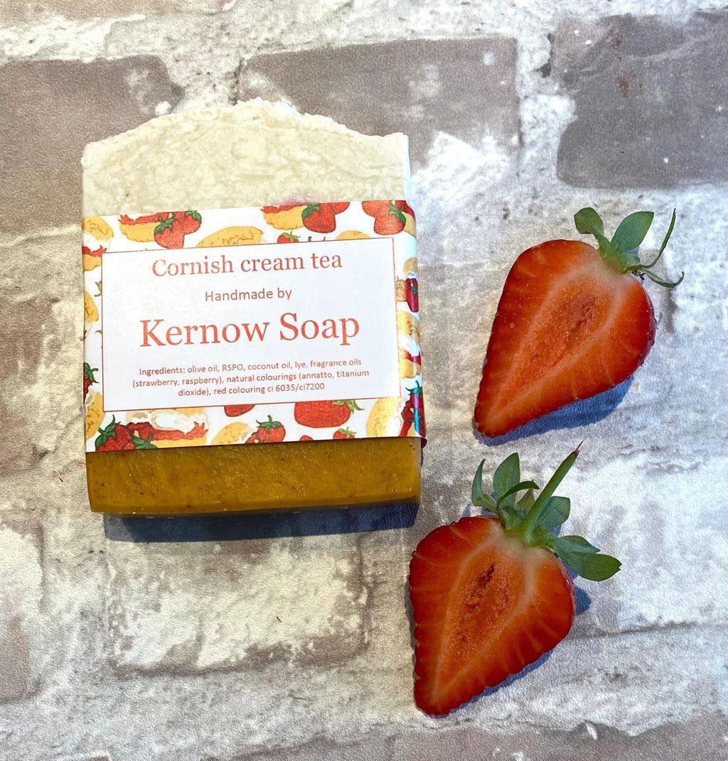 Handmade Soap - Cornish Cream Tea with Shea Butter & Poppy Seeds by Kernow Soap (cornish-cream-tea-soap)