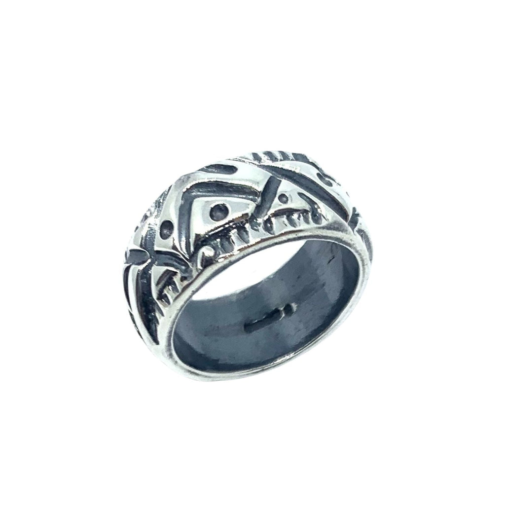 Men's Sterling Silver Ring – Chunky Abstract Tribal Design by Tg-Jewellery By Tamara Gervasio (abstract-men-s-ring-chunky-sterling-silver-925)