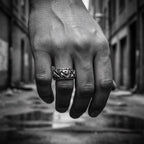 Men's Sterling Silver Ring – Chunky Abstract Tribal Design by Tg-Jewellery By Tamara Gervasio (abstract-men-s-ring-chunky-sterling-silver-925)
