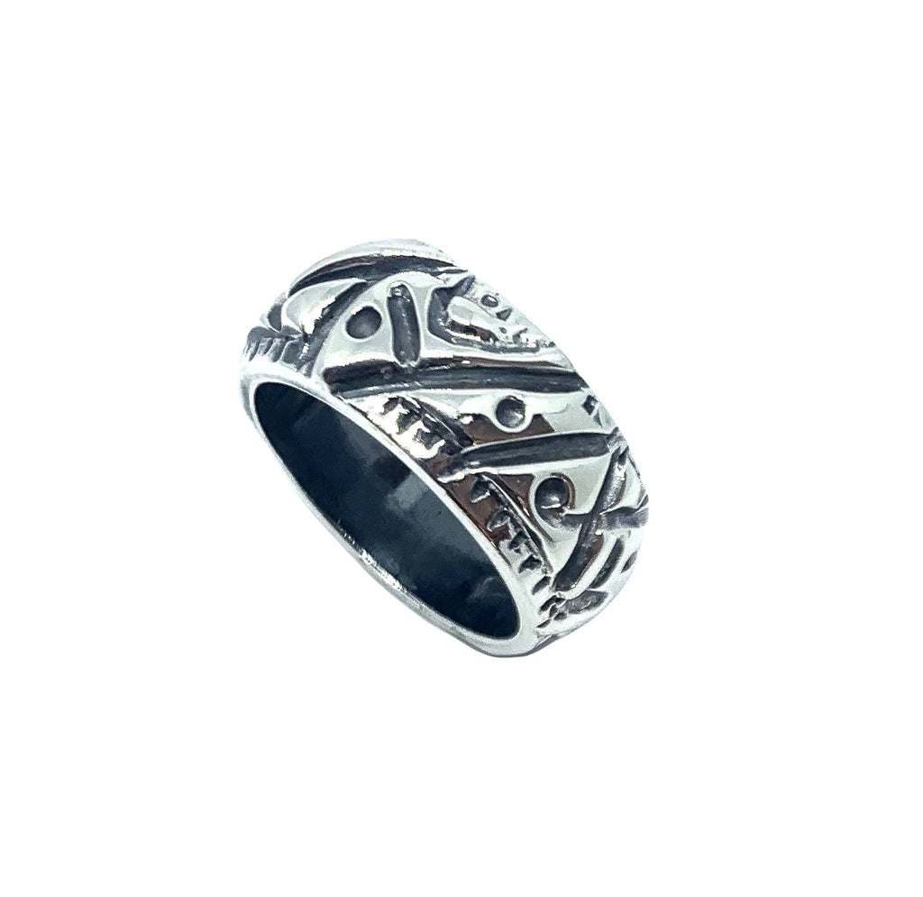 Men's Sterling Silver Ring – Chunky Abstract Tribal Design by Tg-Jewellery By Tamara Gervasio (abstract-men-s-ring-chunky-sterling-silver-925)