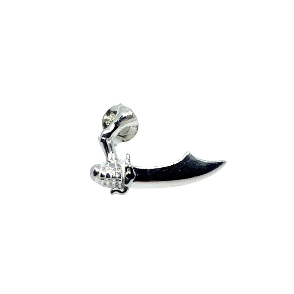 Skull Earrings - H.R. Giger Inspired Dagger Stud in Sterling Silver by Tg-Jewellery By Tamara Gervasio (single-arm-skull-dagger-stud-earring-in-sterling-silver-925-2cm)