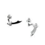 Skull Earrings - H.R. Giger Inspired Dagger Stud in Sterling Silver by Tg-Jewellery By Tamara Gervasio (single-arm-skull-dagger-stud-earring-in-sterling-silver-925-2cm)