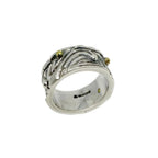 Sterling Silver Ring – Wood-Inspired Contemporary Design by Tg-Jewellery By Tamara Gervasio (le-linee-pebbles-ring-sterling-silver-925-with-brass-accents-one-of-a-kind)