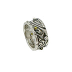 Sterling Silver Ring – Wood-Inspired Contemporary Design by Tg-Jewellery By Tamara Gervasio (le-linee-pebbles-ring-sterling-silver-925-with-brass-accents-one-of-a-kind)