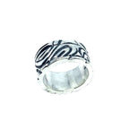 Sterling Silver Ring - Handcrafted Wood Grain Design