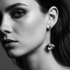 Skull Earrings – Handcrafted Sterling Silver Gothic Drop Earrings by Tg-Jewellery By Tamara Gervasio (skull-dangle-rectangular-trace-chain-earrings-sterling-silver-925)