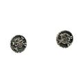 Skull Earrings - Handcrafted Sterling Silver Drop Earrings by Tg-Jewellery By Tamara Gervasio (medaglie-skull-bones-stud-earring-sterling-silver-925)