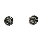 Skull Earrings - Handcrafted Sterling Silver Drop Earrings by Tg-Jewellery By Tamara Gervasio (medaglie-skull-bones-stud-earring-sterling-silver-925)