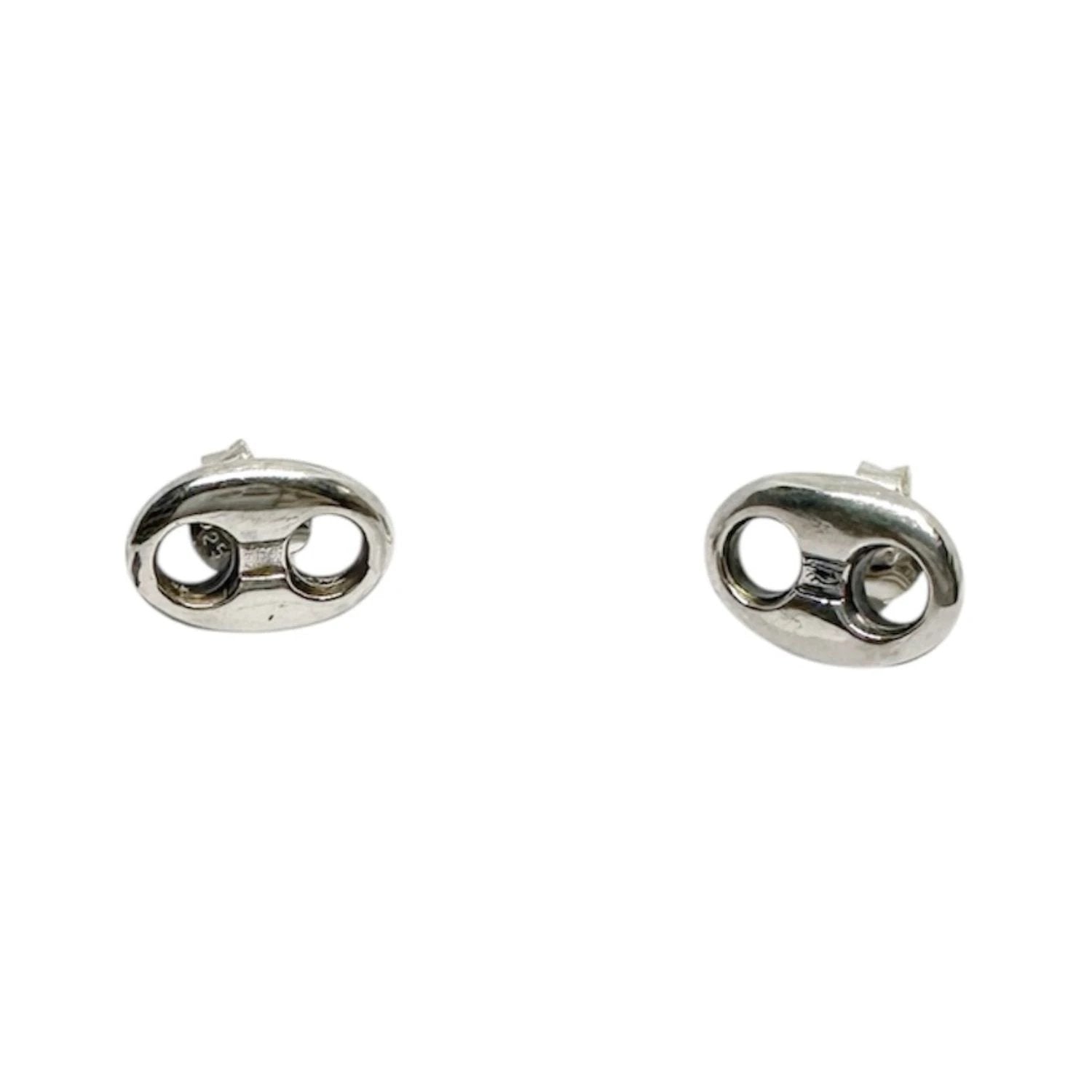 Sterling Silver Stud Earrings – Handmade Anchor Link Design by Tg-Jewellery By Tamara Gervasio (hand-carved-sterling-silver-stud-earrings-anchor-link-design)
