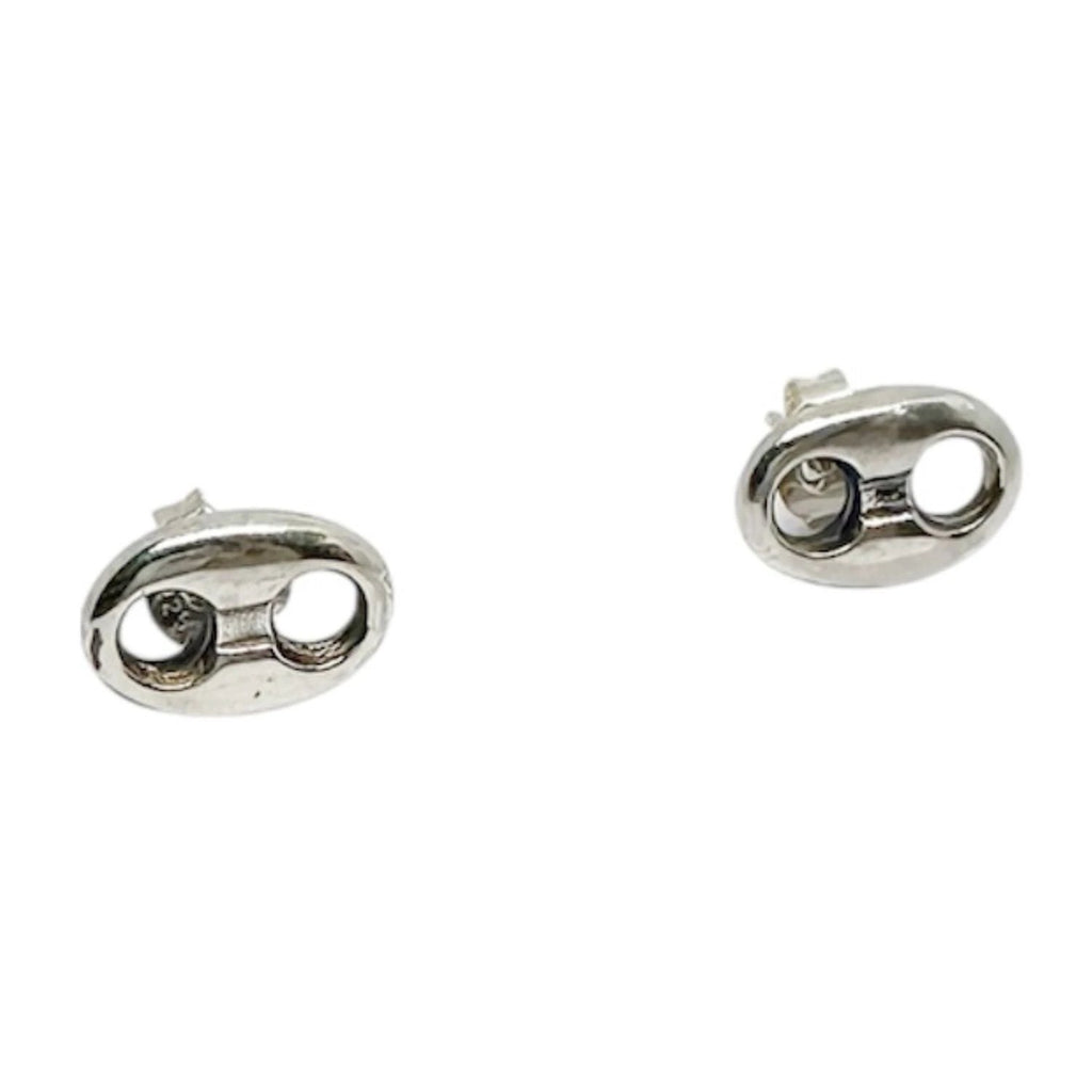 Sterling Silver Stud Earrings – Handmade Anchor Link Design by Tg-Jewellery By Tamara Gervasio (hand-carved-sterling-silver-stud-earrings-anchor-link-design)