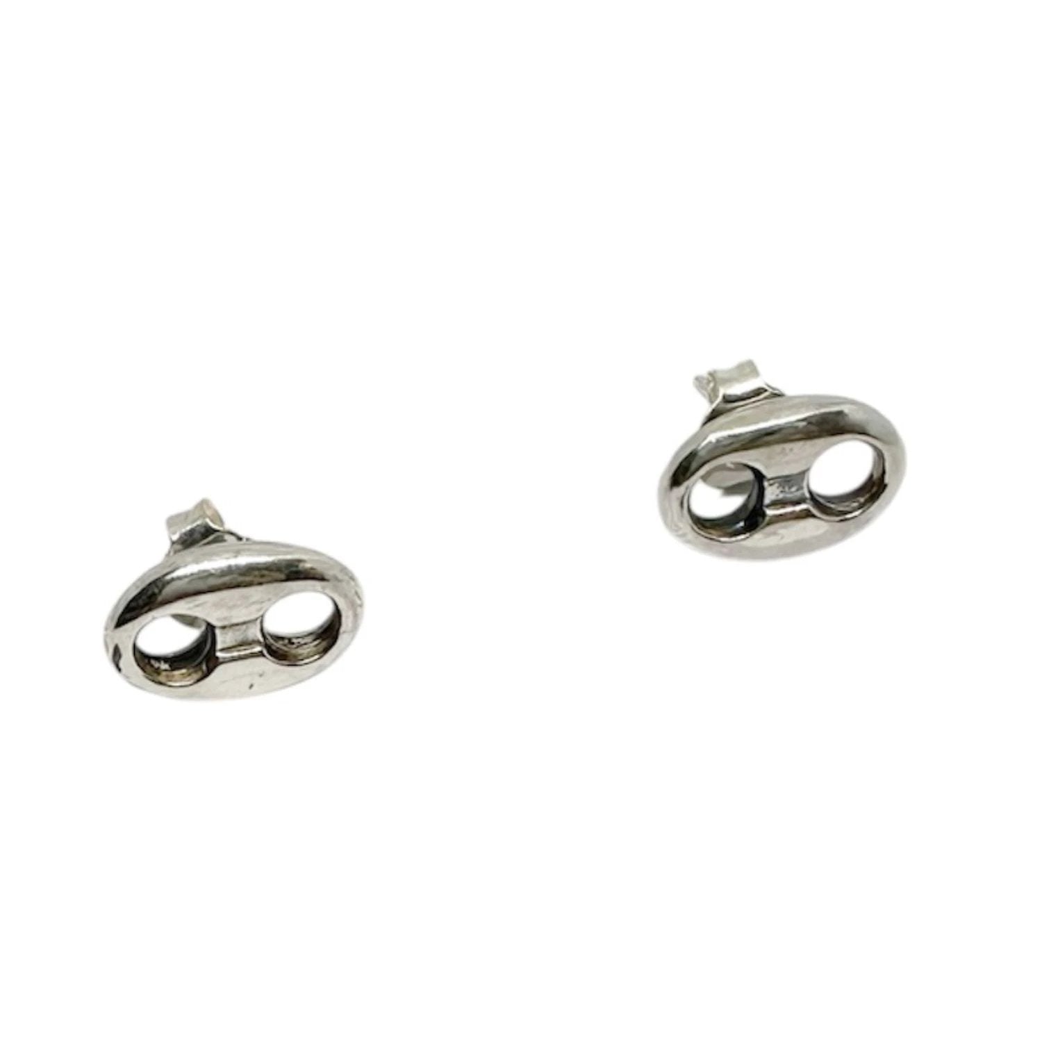 Sterling Silver Stud Earrings – Handmade Anchor Link Design by Tg-Jewellery By Tamara Gervasio (hand-carved-sterling-silver-stud-earrings-anchor-link-design)