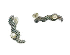Pearl Stud Earrings - Ocean-Inspired Sterling Silver Design
