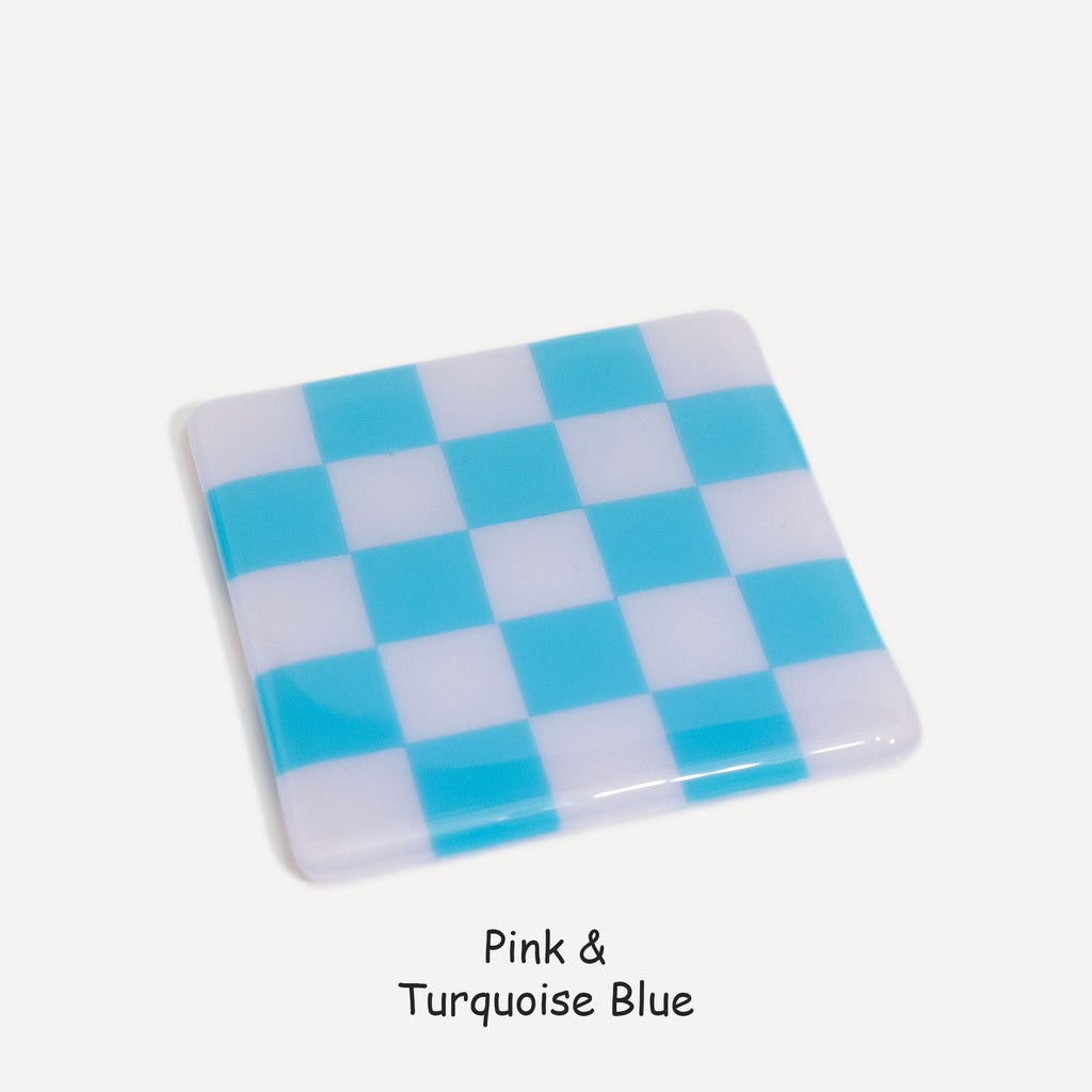 10cm Chequered Dual Colour Coaster - Oceanside Collection