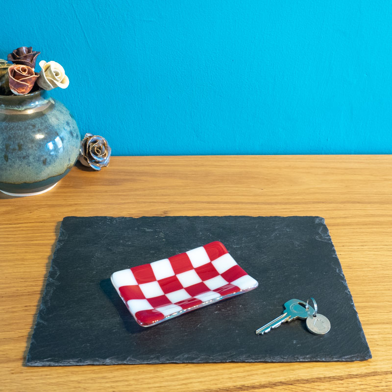 12x7cm Chequered White/Colour Small Tray - Bullseye Collection