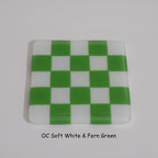 10cm Chequered Soft White/Colour Coaster - Oceanside Collection