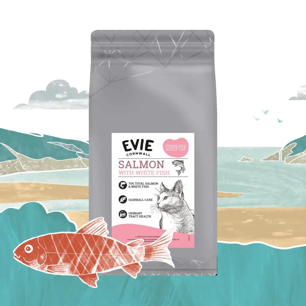 Cat Food for Neutered Cats - Evie Salmon & Whitefish Dry Food by The Pets Larder (evie-natural-dry-cat-food-salmon-with-whitefish)