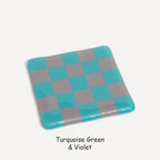 10cm Chequered Dual Colour Coaster - Oceanside Collection