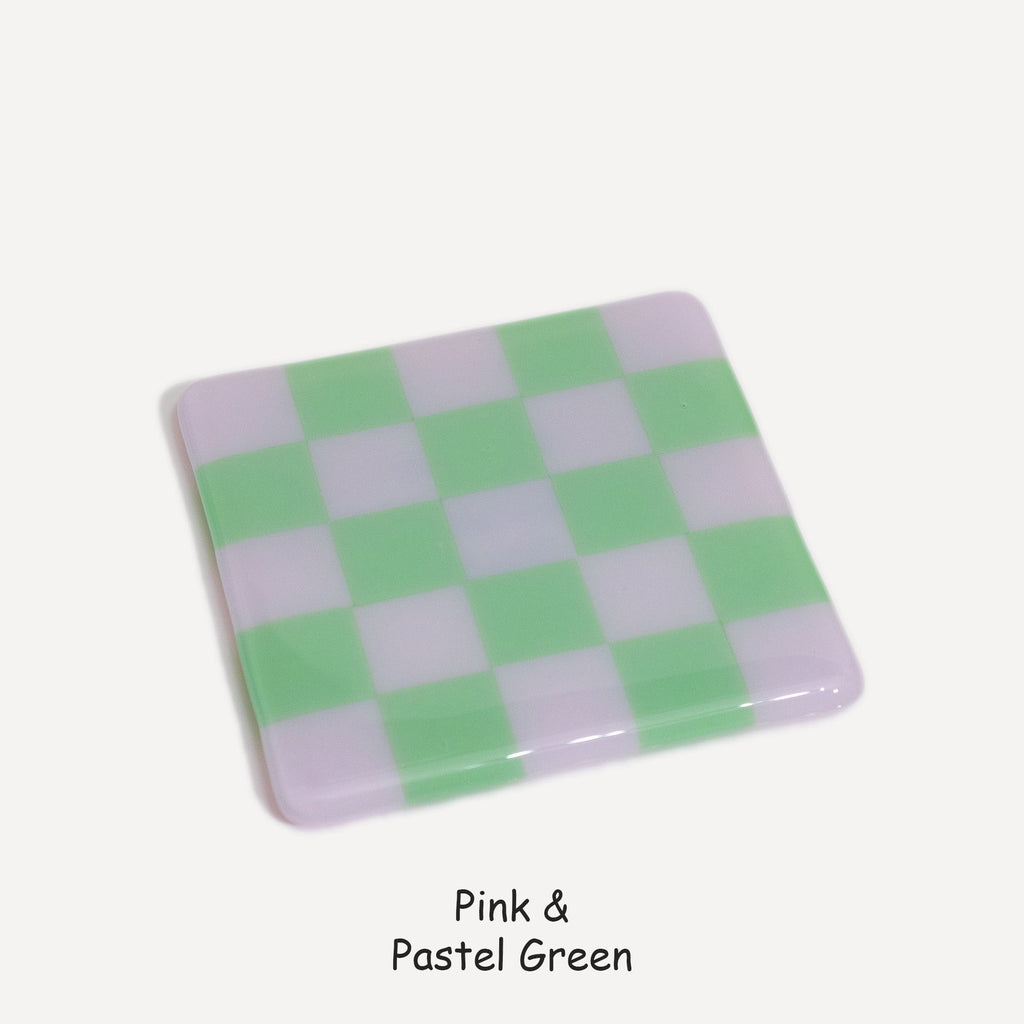 10cm Chequered Dual Colour Coaster - Oceanside Collection