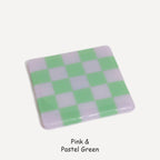 10cm Chequered Dual Colour Coaster - Oceanside Collection