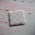 10cm Chequered White/Colour Coaster - Bullseye Collection