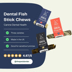 Natural Dog Chews - 100% Fish Skin Sticks from Cornwall by The Pets Larder (fish-stick-chew-for-dogs)