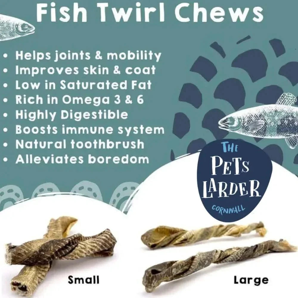 Natural Dog Chews - Fish Twirl Treats Rich in Omega Oils by The Pets Larder (fish-twirl-chew-for-dogs)